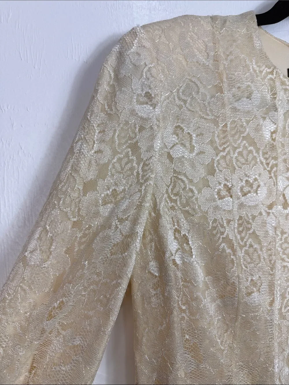 Jones New York Ivory Lace Jacket Women’s Size 8 Elegant Floral Overlay Top